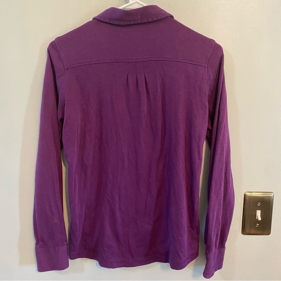 L.L. Bean purple long sleeve button down blouse extra small - Picture 5 of 6